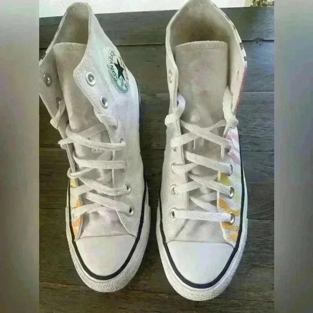 Converse Chuck Taylor MultiStrip Zebra Stripe Rainbow High Top Sneaker Women's 7 - Picture 5 of 10